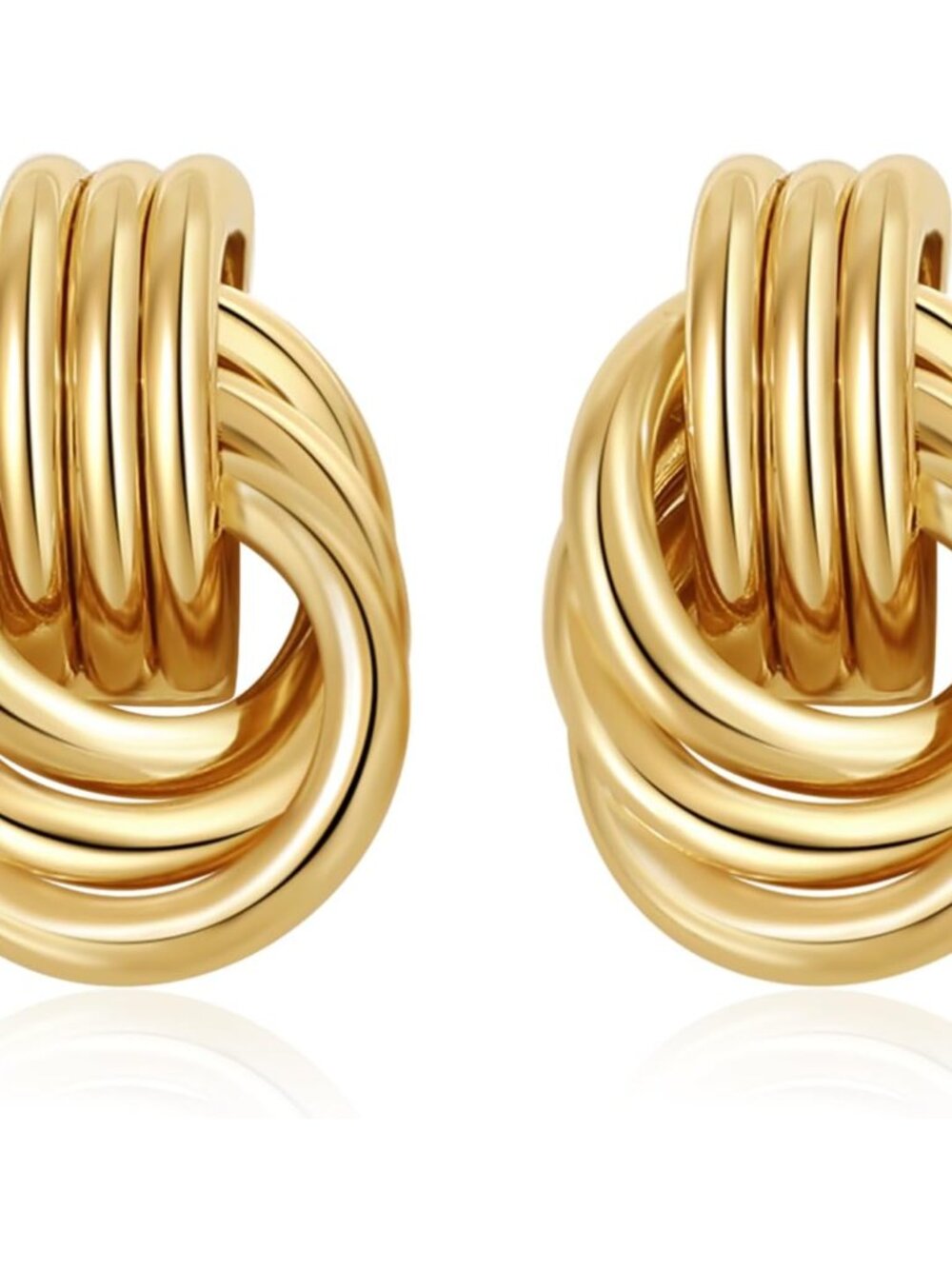 Trendy Chunky Knot Gold Earrings for Fashion-Forward Women - Lightweight Dangle